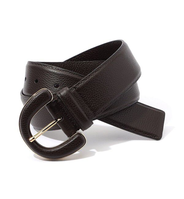 TOMORROWLAND GOODS「ANBOISE レザーバックルベルト」|ベルト|49 ダークブラウン