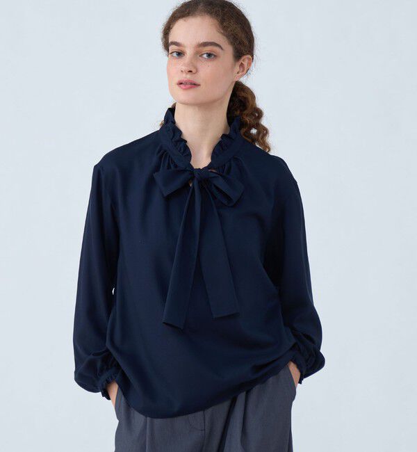 Ballsey「【追加予約】グロスアムンゼン フリルカラーリボンブラウス」|シャツ・ブラウス|