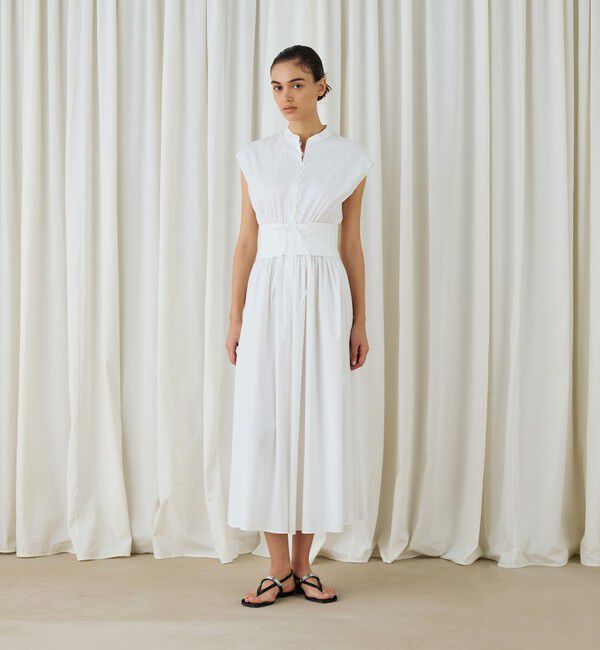 DES PRES「ストレッチポプリン フレンチスリーブワンピース」|ワンピース|