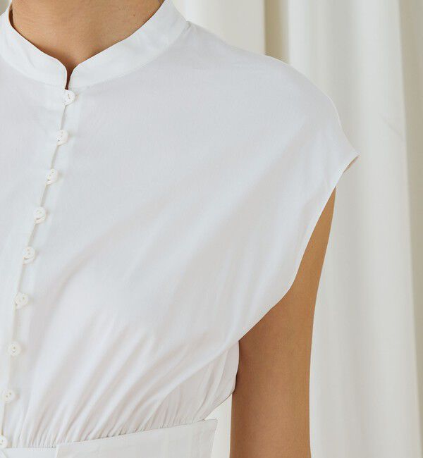 DES PRES「ストレッチポプリン フレンチスリーブワンピース」|ワンピース|