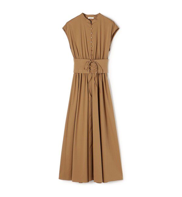 DES PRES「ストレッチポプリン フレンチスリーブワンピース」|ワンピース|45 キャメル