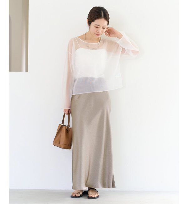 IENA「《追加3》ダブルサテンスカート」|スカート|