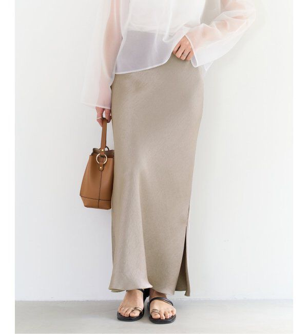 IENA「《追加3》ダブルサテンスカート」|スカート|グレーB
