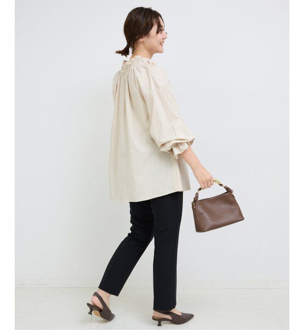 SLOBE IENA「《追加2》タイプライターフリルカラーブラウス」|シャツ・ブラウス|