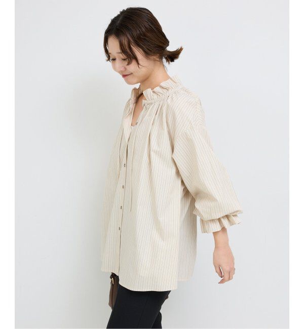 SLOBE IENA「《追加2》タイプライターフリルカラーブラウス」|シャツ・ブラウス|