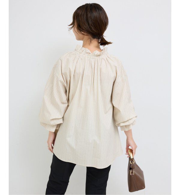 SLOBE IENA「《追加2》タイプライターフリルカラーブラウス」|シャツ・ブラウス|