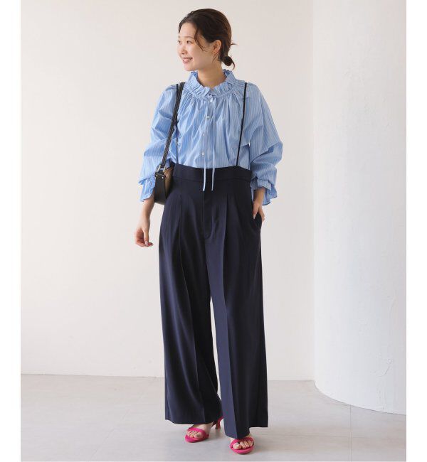 SLOBE IENA「《追加2》タイプライターフリルカラーブラウス」|シャツ・ブラウス|