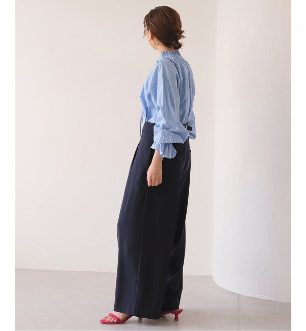 SLOBE IENA「《追加2》タイプライターフリルカラーブラウス」|シャツ・ブラウス|