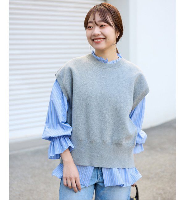 SLOBE IENA「《追加2》タイプライターフリルカラーブラウス」|シャツ・ブラウス|