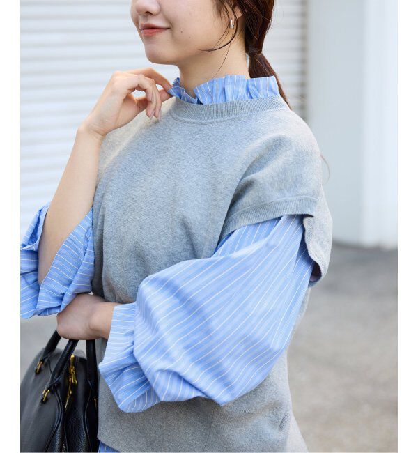 SLOBE IENA「《追加2》タイプライターフリルカラーブラウス」|シャツ・ブラウス|