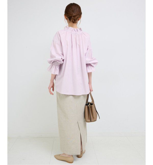 SLOBE IENA「《追加2》タイプライターフリルカラーブラウス」|シャツ・ブラウス|