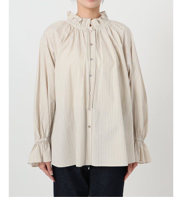 SLOBE IENA「《追加2》タイプライターフリルカラーブラウス」|シャツ・ブラウス|