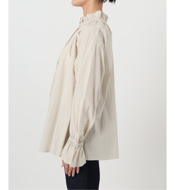 SLOBE IENA「《追加2》タイプライターフリルカラーブラウス」|シャツ・ブラウス|