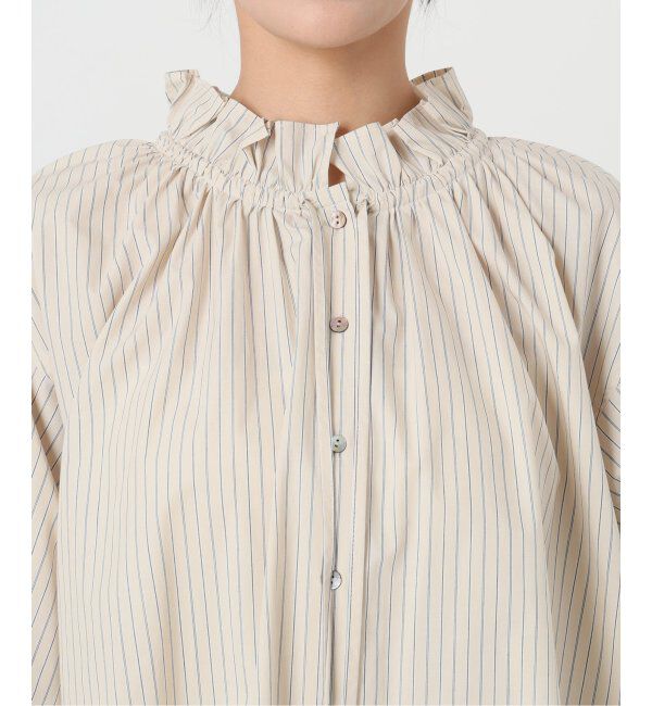 SLOBE IENA「《追加2》タイプライターフリルカラーブラウス」|シャツ・ブラウス|