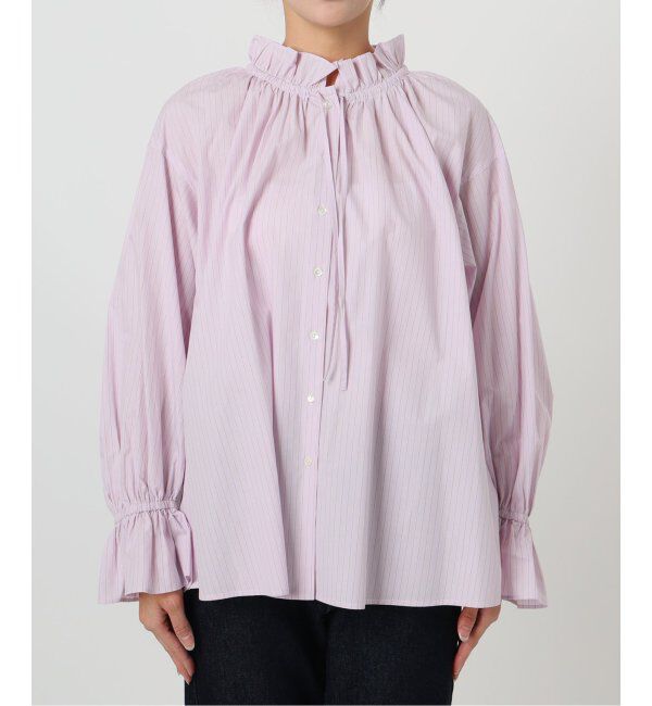 SLOBE IENA「《追加2》タイプライターフリルカラーブラウス」|シャツ・ブラウス|