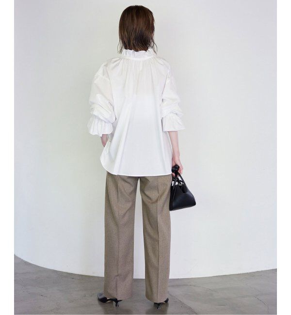 SLOBE IENA「《追加2》タイプライターフリルカラーブラウス」|シャツ・ブラウス|