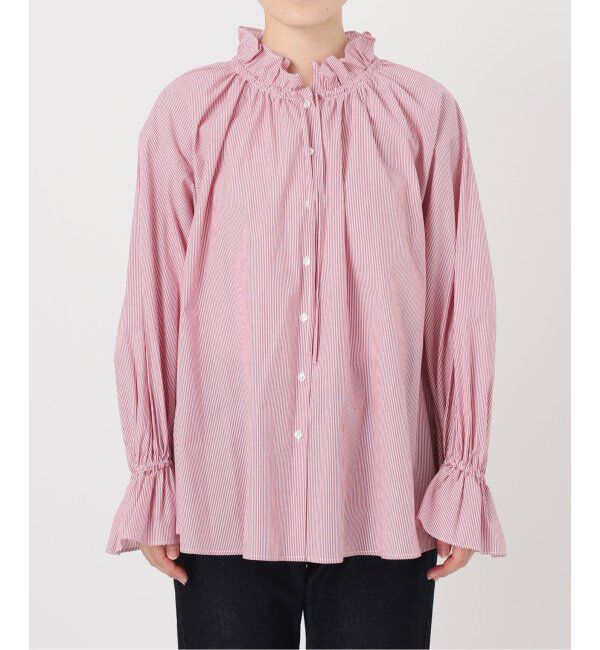 SLOBE IENA「《追加2》タイプライターフリルカラーブラウス」|シャツ・ブラウス|