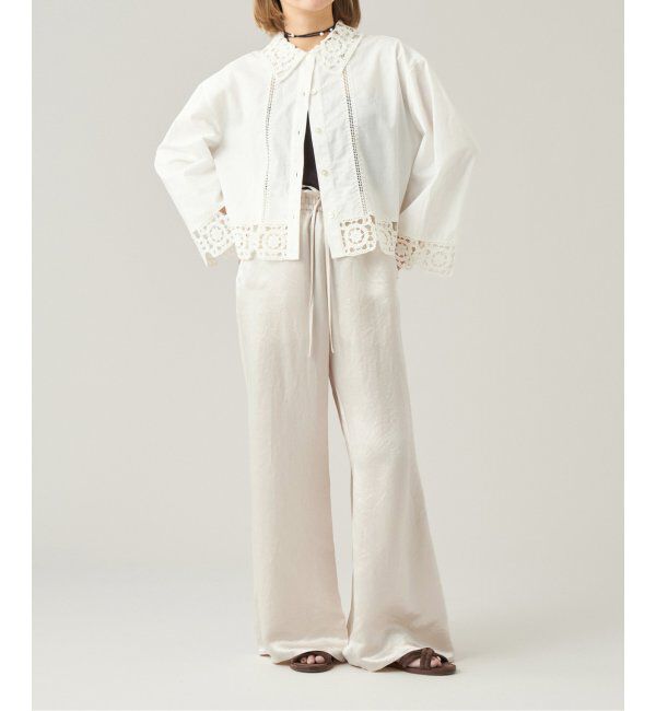 IENA LA BOUCLE「IENA LA BOUCLE エンブロイダリーレースコンビシャツ」|シャツ・ブラウス|