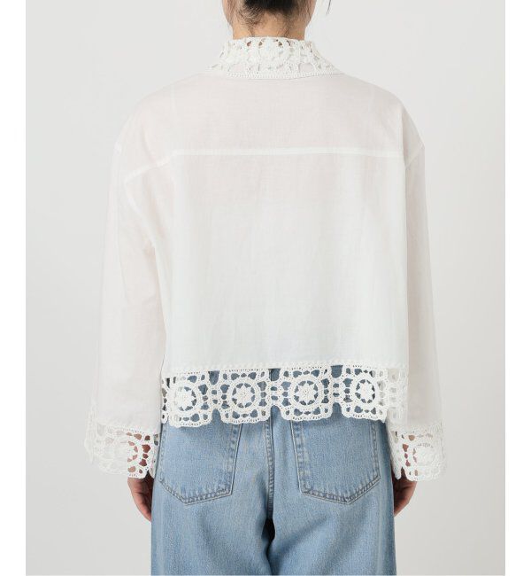 IENA LA BOUCLE「IENA LA BOUCLE エンブロイダリーレースコンビシャツ」|シャツ・ブラウス|