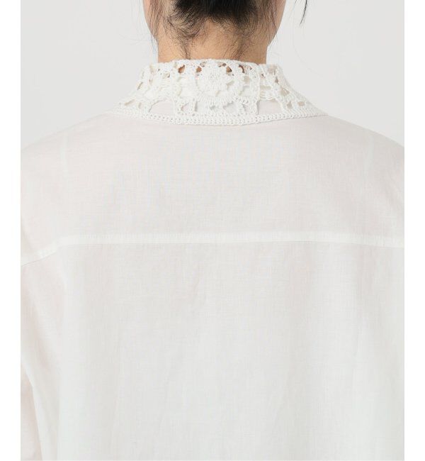 IENA LA BOUCLE「IENA LA BOUCLE エンブロイダリーレースコンビシャツ」|シャツ・ブラウス|