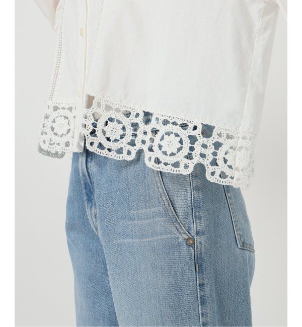 IENA LA BOUCLE「IENA LA BOUCLE エンブロイダリーレースコンビシャツ」|シャツ・ブラウス|