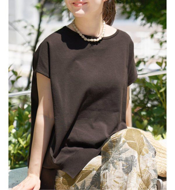 IENA「《WEB限定/追加5》 コットンストレッチ NEOワイドクループルオーバー」|ニット・セーター|グレー