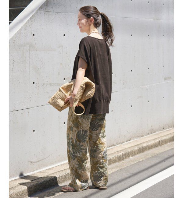 IENA「《WEB限定/追加5》 コットンストレッチ NEOワイドクループルオーバー」|ニット・セーター|