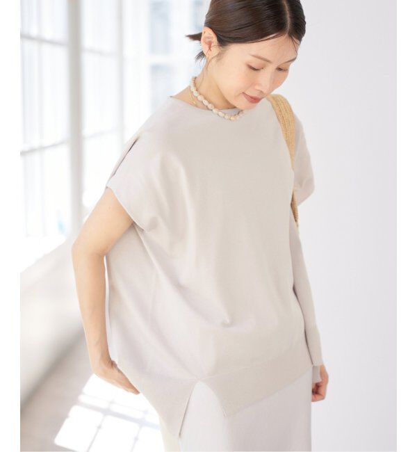 IENA「《WEB限定/追加5》 コットンストレッチ NEOワイドクループルオーバー」|ニット・セーター|