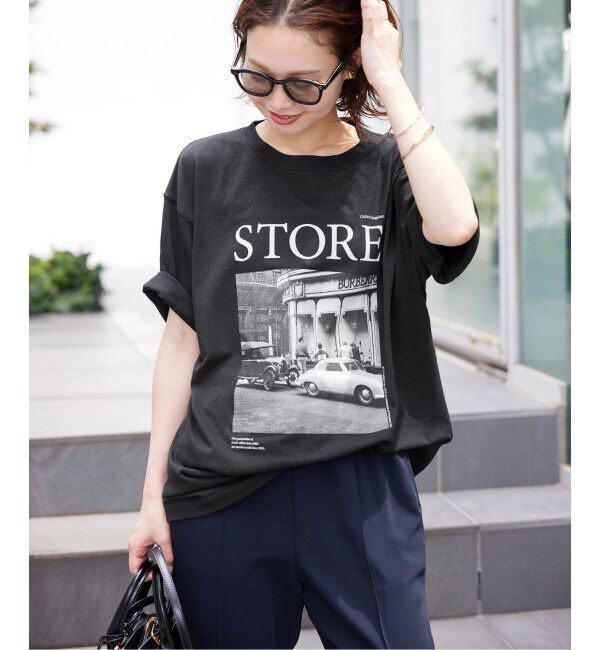 SLOBE IENA「《WEB限定/追加2》LIFEフォトルーズTEE」|Tシャツ・カットソー|ブラック