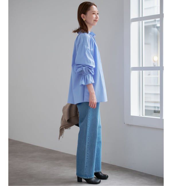 SLOBE IENA「《一部WEB・店舗限定カラーあり》タイプライターフリルカラーブラウス」|シャツ・ブラウス|