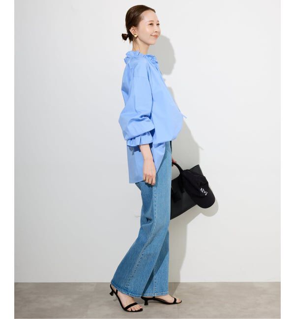 SLOBE IENA「《一部WEB・店舗限定カラーあり》タイプライターフリルカラーブラウス」|シャツ・ブラウス|