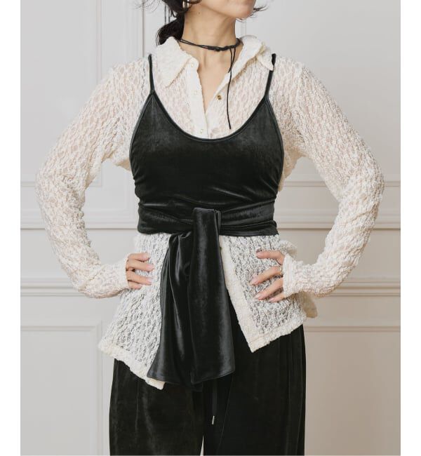 IENA LA BOUCLE「IENA LA BOUCLE トリアセベロアキャミソール」|キャミソール|