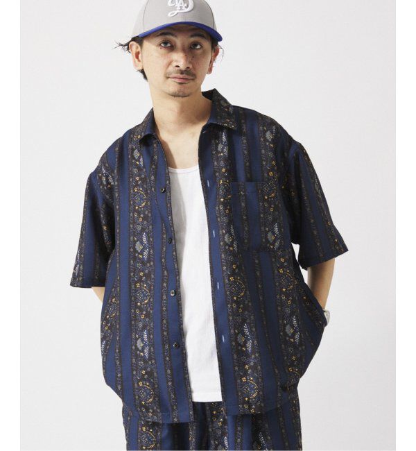 JOURNAL STANDARD relume「ホールパターンプリント 半袖シャツ」|シャツ・ブラウス|ネイビー