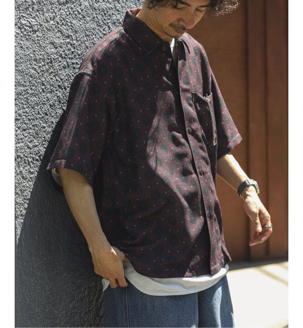 JOURNAL STANDARD relume「ホールパターンプリント 半袖シャツ」|シャツ・ブラウス|ボルドー