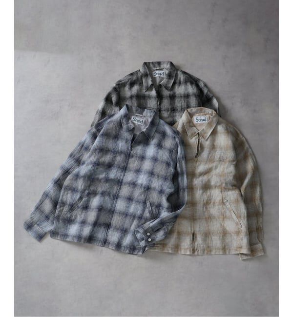 J.S.Homestead「《予約》Stead / リネン オンブレ ジップ シャツ」|シャツ・ブラウス|