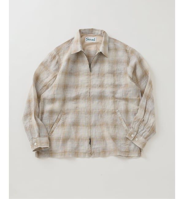 J.S.Homestead「《予約》Stead / リネン オンブレ ジップ シャツ」|シャツ・ブラウス|