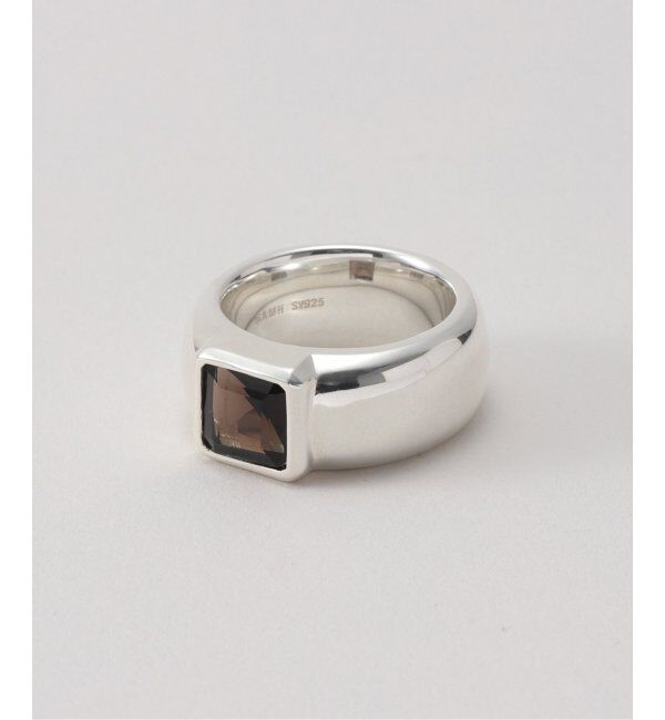 Spick and Span「【SAMH by LILAS】スクエアスモーキークォーツワイドリング SV」|リング|