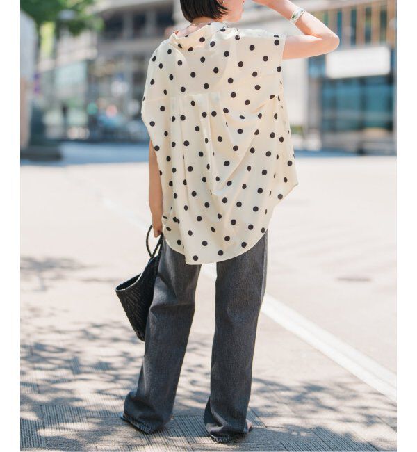 Spick and Span「《WEB限定3追加》ドットフレンチスリーブシャツ」|シャツ・ブラウス|