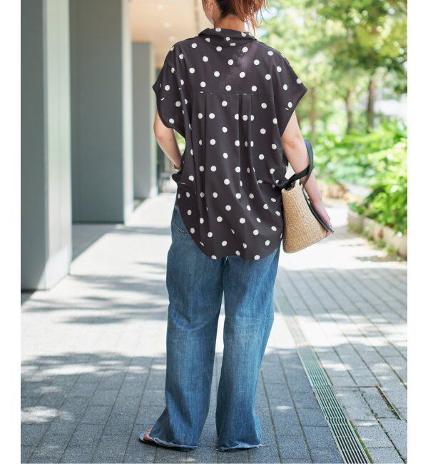 Spick and Span「《WEB限定3追加》ドットフレンチスリーブシャツ」|シャツ・ブラウス|