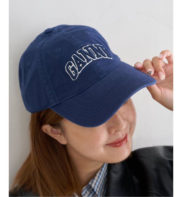 U by SPICK&SPAN「GANNI/ガニー Washed Cotton Canvas Cap Emb」|キャップ・キャスケット|ネイビー