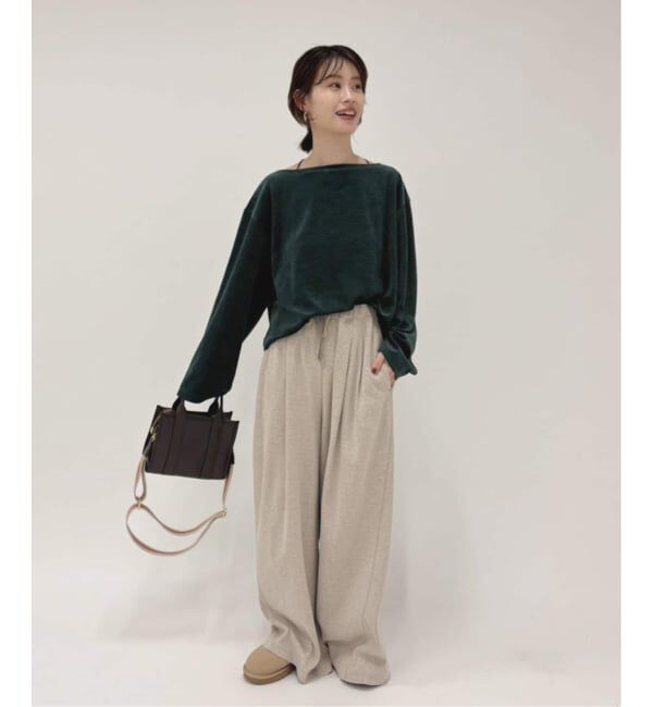 FRAMeWORK「ベロアボーダープルオーバー」|Tシャツ・カットソー|