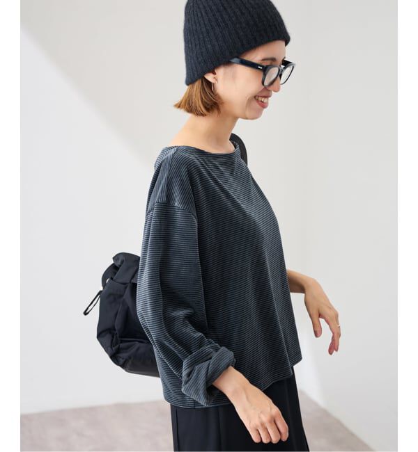 FRAMeWORK「ベロアボーダープルオーバー」|Tシャツ・カットソー|