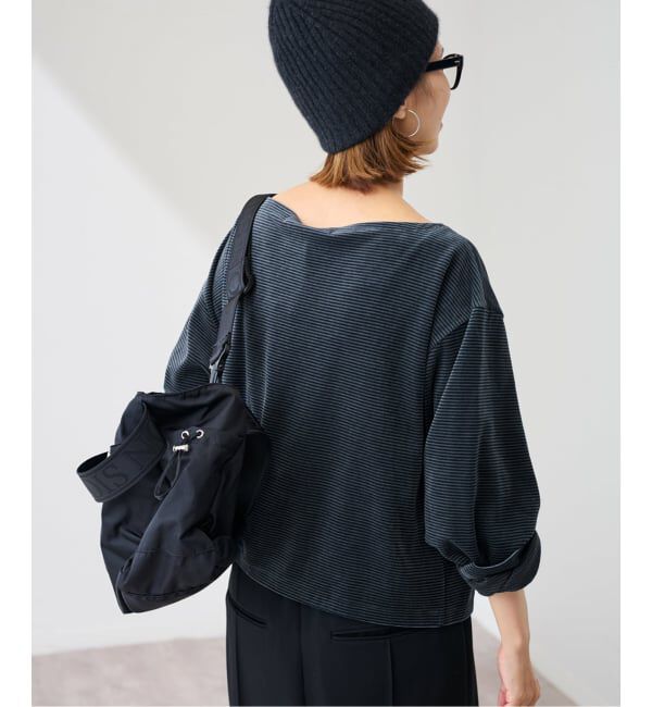 FRAMeWORK「ベロアボーダープルオーバー」|Tシャツ・カットソー|