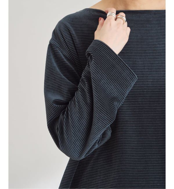 FRAMeWORK「ベロアボーダープルオーバー」|Tシャツ・カットソー|