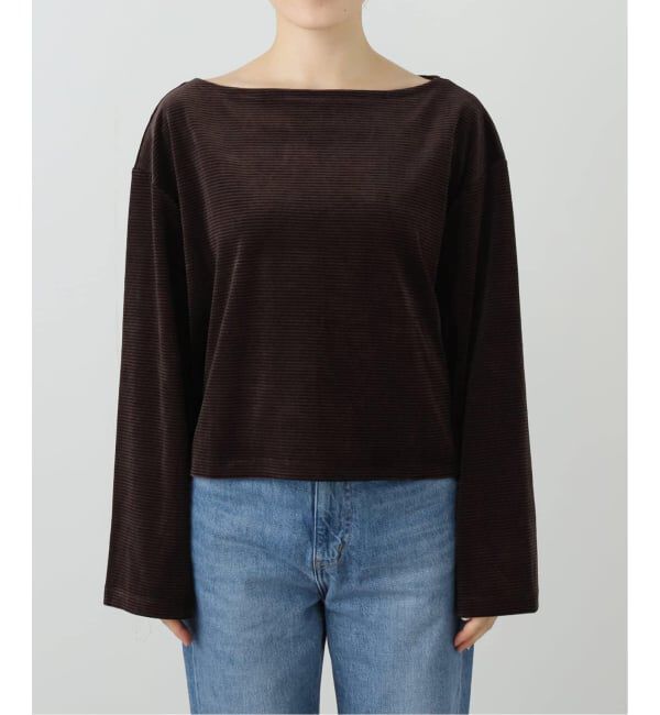 FRAMeWORK「ベロアボーダープルオーバー」|Tシャツ・カットソー|