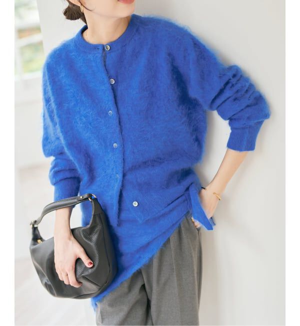 Spick and Span「ファーカシミヤクルーネックカーディガン」|カーディガン|
