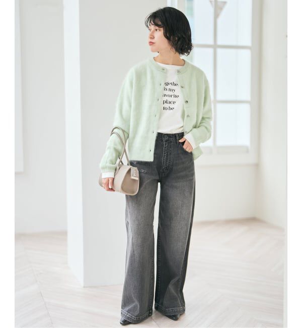 Spick and Span「ファーカシミヤクルーネックカーディガン」|カーディガン|