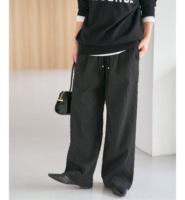 Spick and Span「《WEB限定 / 追加予約》ドットジャガードイージーパンツ」|その他|ブラック