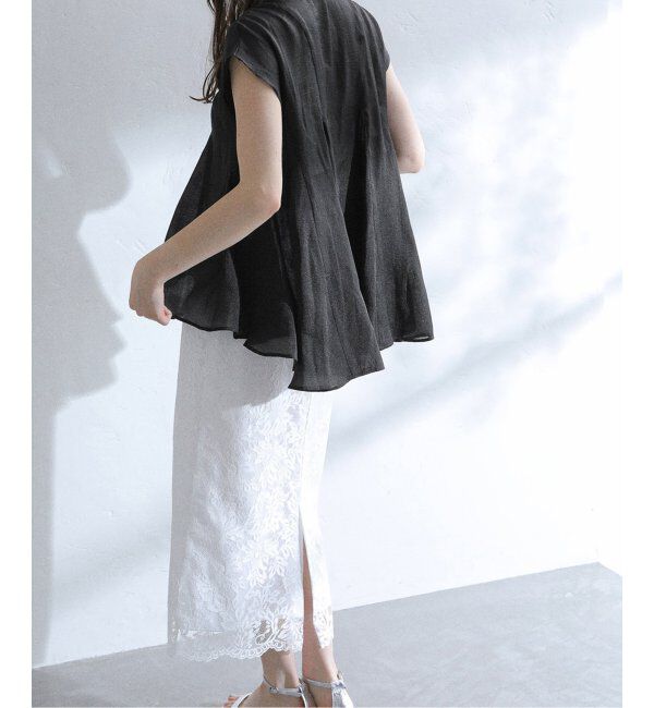  「【洗える】マチフレアブラウス」|シャツ・ブラウス|ブラック