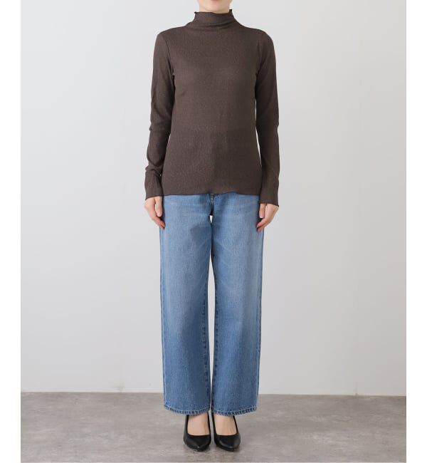  「【洗える】ラメリブハイネックカットソー」|Tシャツ・カットソー|